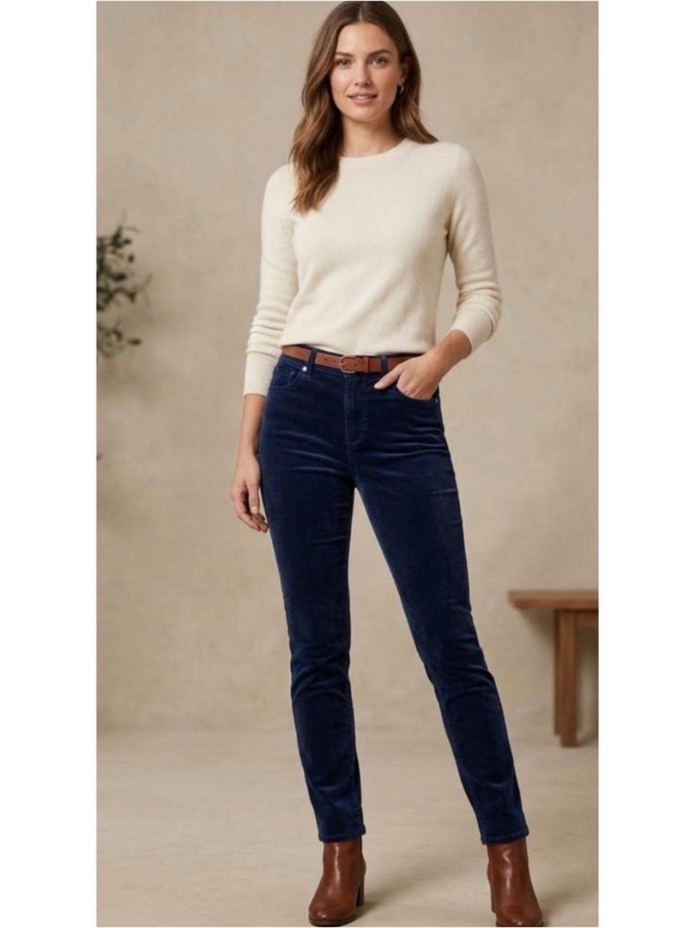 Ann Taylor High rise skinny Women's Navy velvet Jeans